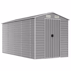 Abri de jardin - Non spécifié - Cabanon - Acier galvanisé - 191 x 385 x 198 cm - Gris clair