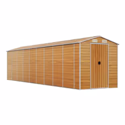 Helloshop26 3000208537930, Abri en métal, Double, Toit à pignon, Bois, Acier, Bois