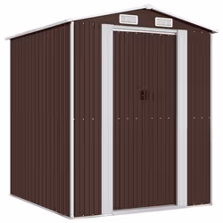Helloshop26 3000208550045, Abri en métal, Double, Toit à pignon, Marron, Acier, Marron