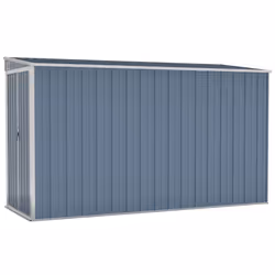 Helloshop26 3000208560426, Abri en métal, Double, Appentis, Gris, Acier, Gris
