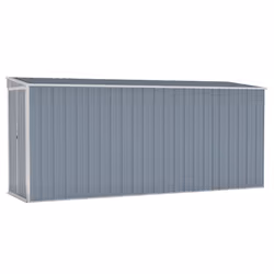 Helloshop26 3000208560495, Abri en métal, Double, Appentis, Gris, Acier, Gris