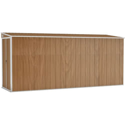 Abri de jardin cabane cabanon maison de stockage remise extérieur hangar outils robuste mural 118 x 382 x 178 cm acier galvanisé marron
