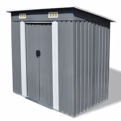 Helloshop26 3000208562802, Abri en métal, Double, Appentis, Gris, Acier, Gris