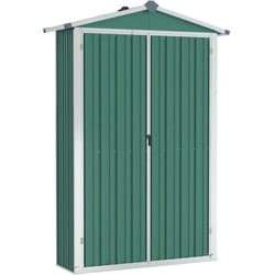 Helloshop26 - Abri de jardin cabane cabanon maison de stockage remise extérieur hangar outils robuste 116 x 45 x 175 cm acier galvanisé vert