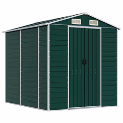 Helloshop26 3000208566220, Abri en métal, Double, Toit à pignon, Vert, Acier, Vert