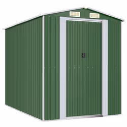 Helloshop26 3000208570975, Abri en métal, Double, Toit à pignon, Vert, Acier, Vert