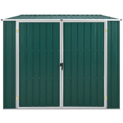 Abri de jardin cabane cabanon maison de stockage remise extérieur hangar outils robuste 195 x 198 x 159 cm acier galvanisé vert