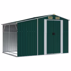 Helloshop26 3000208577608, Abri en métal, Double, Toit à pignon, Vert, Acier, Vert