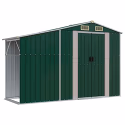 Helloshop26 3000208579084, Abri en métal, Double, Toit à pignon, Vert, Acier, Vert