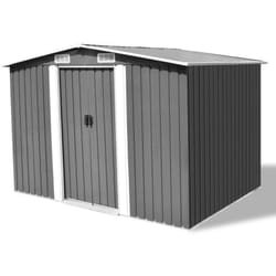 Helloshop26 - Abri de jardin cabane cabanon maison de stockage remise extérieur hangar outils robuste métal 257 x 205 x 178 cm gris