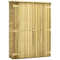 Abri de jardin cabane cabanon maison de stockage remise extérieur hangar outils robuste 123 x 50 x 171 cm Pinède imprégnée marron