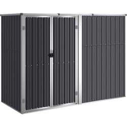 Abri de jardin cabane cabanon maison de stockage remise extérieur hangar outils robuste 225 x 89 x 161cm acier galvanisé anthracite