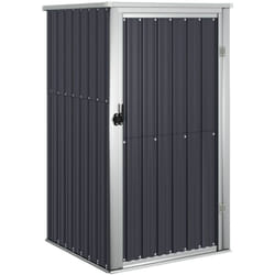 Helloshop26 - Abri de jardin cabane cabanon maison de stockage remise extérieur hangar outils robuste 88 x 89 x 161 cm acier galvanisé anthracite