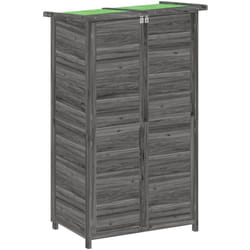 Abri de jardin cabane cabanon maison de stockage remise extérieur hangar outils robuste 83 x 57 x 140 cm bois massif pin gris