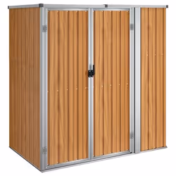 Helloshop26 3000208604632, Abri en métal, Double, Toit plat, Marron, Acier, Marron
