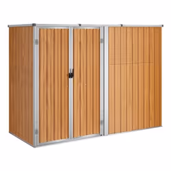 Helloshop26 3000208604755, Abri en métal, Double, Toit plat, Marron, Acier, Marron