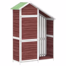 Abri de jardin - MAISON - Cabanon - Bois de pin massif - 120 x 535 x 170 cm - Couleur moka
