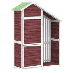 Abri de jardin - MAISON - Cabanon - Bois de pin massif - 120 x 535 x 170 cm - Couleur moka