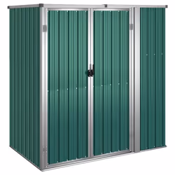 Helloshop26 3000208607930, Abri en métal, Double, Toit plat, Vert, Acier, Vert