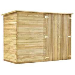 Abri à vélo - Bois de pin traité - 232 x 110 x 170 cm - Double porte - Résistant aux intempéries - Marron