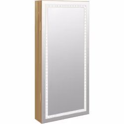 Gardez vos bijoux et parfums rangés discrètement et élégamment avec cette élégante armoire à bijoux avec miroir et lumières L ...