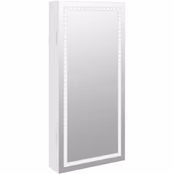 Gardez vos bijoux et parfums rangés discrètement et élégamment avec cette élégante armoire à bijoux avec miroir et lumières L ...
