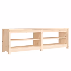 Banc à chaussures - Bois de pin massif - 160x365x50 cm - 4 étagères - Marron - Entrée