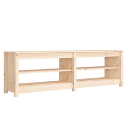 Banc à chaussures - Bois de pin massif - 160x365x50 cm - 4 étagères - Marron - Entrée