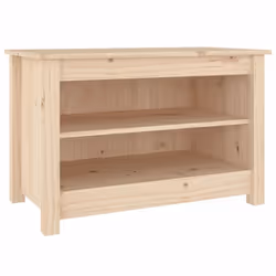 Banc à chaussures - Non spécifié - 70 x 38 x 455 cm - Bois de pin massif - 2 étagères - Marron