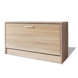 Banc à chaussures - Chêne marron - 80 x 24 x 45 cm - Rangement 5-6 paires - Meuble dentrée contemporain