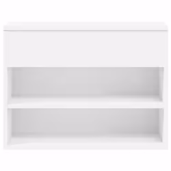Banc à chaussures - Blanc - 60 x 30 x 45 cm - Bois dingénierie - 2 étagères - Design contemporain