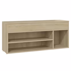 Banc à chaussures - SONOMA - 105 x 30 x 45 cm - Bois dingénierie - 2 étagères - Marron