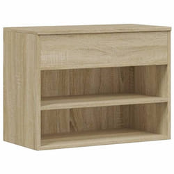 Banc à chaussures - SONOMA - 60 x 30 x 45 cm - Bois dingénierie - 2 étagères - Design contemporain