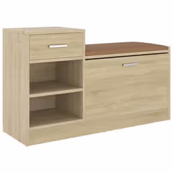 Banc à chaussures - SONOMA - 2 tiroirs - Bois massif - Entrée - Marron - 100 x 34 x 45 cm