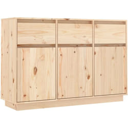 Buffet bahut commode armoire meuble de rangement organisateur cuisine salle de séjour salon 110 x 34 x 75 cm bois massif de pin marron