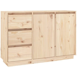 Buffet bahut commode armoire meuble de rangement organisateur cuisine salle de séjour salon 111 x 34 x 75 cm bois massif de pin marron