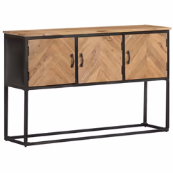 Buffet - Acacia - 120x30x75 cm - 3 portes - Style industriel - Meuble de salon