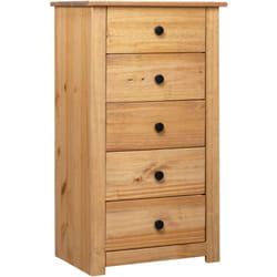 Buffet bahut commode armoire meuble de rangement organisateur cuisine salle de séjour salon 46 x 40 x 89 cm Pin Gamme Panama marron