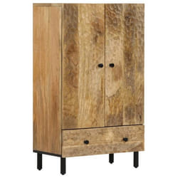 Buffet bahut - Bois de manguier - 60 x 33 x 100 cm - 2 portes - Meuble de rangement - Style classique