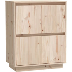 Buffet bahut commode armoire meuble de rangement organisateur cuisine salle de séjour salon 60 x 34 x 75 cm bois massif de pin marron