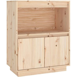 Buffet bahut commode armoire meuble de rangement organisateur cuisine salle de séjour salon 60 x 34 x 75 cm bois massif de pin marron