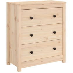 Buffet bahut commode armoire meuble de rangement organisateur cuisine salle de séjour salon 70 x 35 x 80 cm bois massif de pin marron