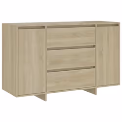 Buffet - SONOMA - 120 cm - 2 portes - 3 tiroirs - Bois dingénierie
