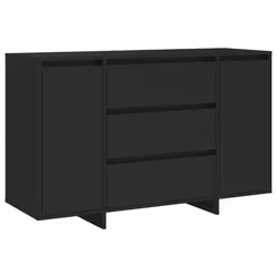 Buffet bahut - Non spécifié - 120 x 41 x 75 cm - 2 portes - 3 tiroirs - Noir