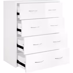 Ce buffet avec 4 tiroirs a un grand espace de rangement pour vos effets personnels. Matériau durable : le bois d'ingénierie e ...
