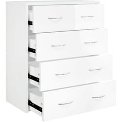 Buffet bahut commode armoire meuble de rangement organisateur cuisine salle de séjour salon avec 4 tiroirs 60 x 30,5 x 71 cm brillant blanc