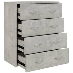 Buffet bahut commode armoire meuble de rangement organisateur cuisine salle de séjour salon avec 4 tiroirs 60 x 30,5 x 71 cm béton gris