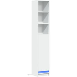 Buffet bahut commode armoire meuble de rangement organisateur cuisine salle de séjour salon avec led 36 x 32,5 x 200 cm bois d'ingénierie blanc