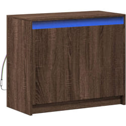 Buffet bahut commode armoire meuble de rangement organisateur cuisine salle de séjour salon avec led 72 x 34 x 61 cm bois d'ingénierie marron