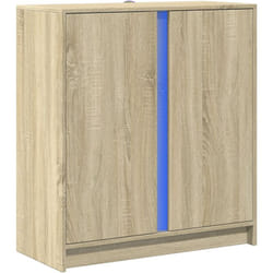 Buffet bahut commode armoire meuble de rangement organisateur cuisine salle de séjour salon avec led sonoma 77 x 34 x 85 cm bois d'ingénierie marron